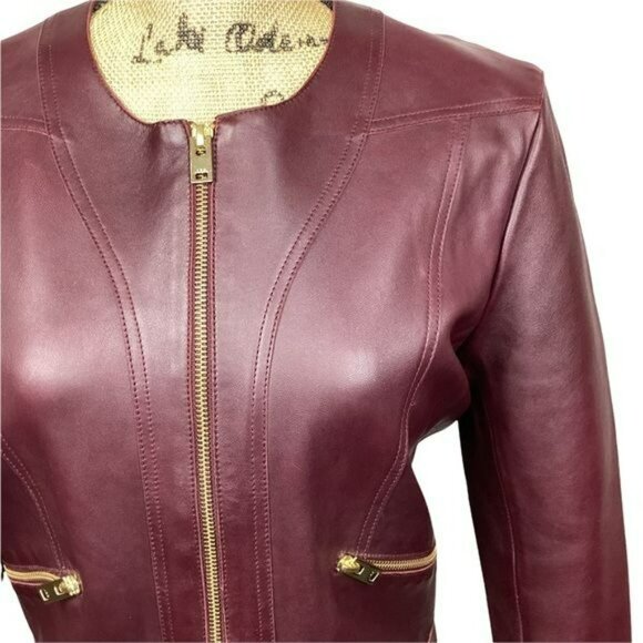 IRO Leather Broome Cropped MOTO Jacket Womens 10 - Like New - Picture 12 of 15